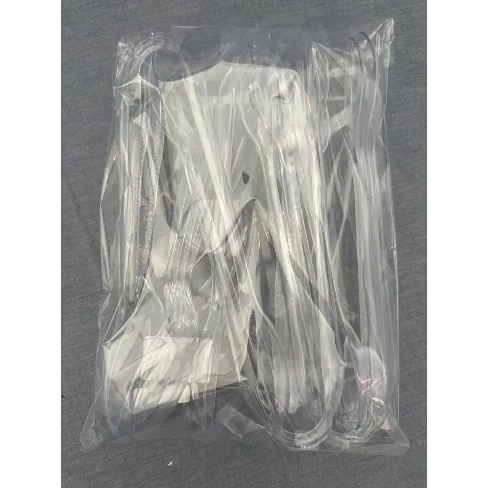 15 Pack Transparent Plastic Disposable Serving Utensils Set-Spoons, Tongs, Forks